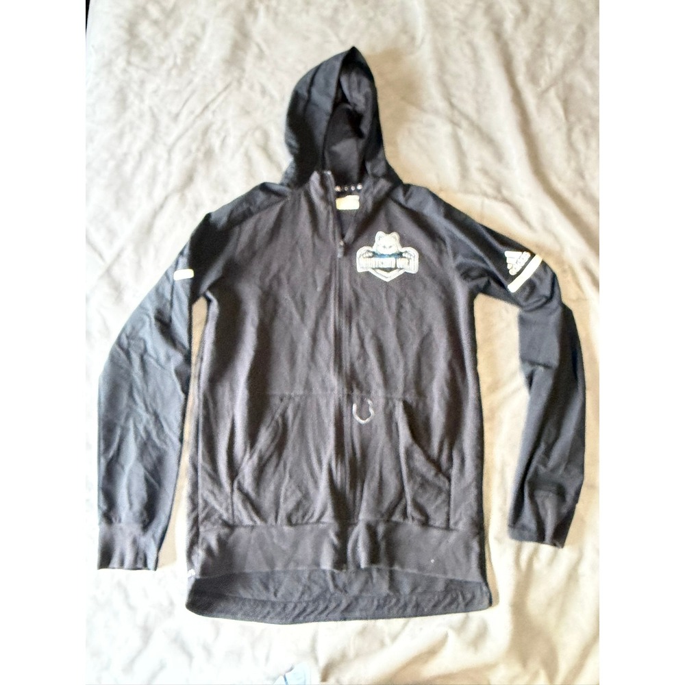 Adidas Whatcom Wild Football Team Climalite Quarter Zip Hoodie Black Mens Medium